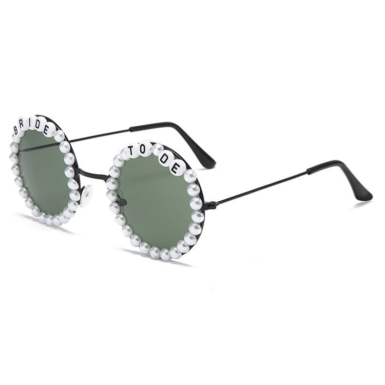 Wholesale Bridal Fashion Rhinestone Bride Peach Sunglasses